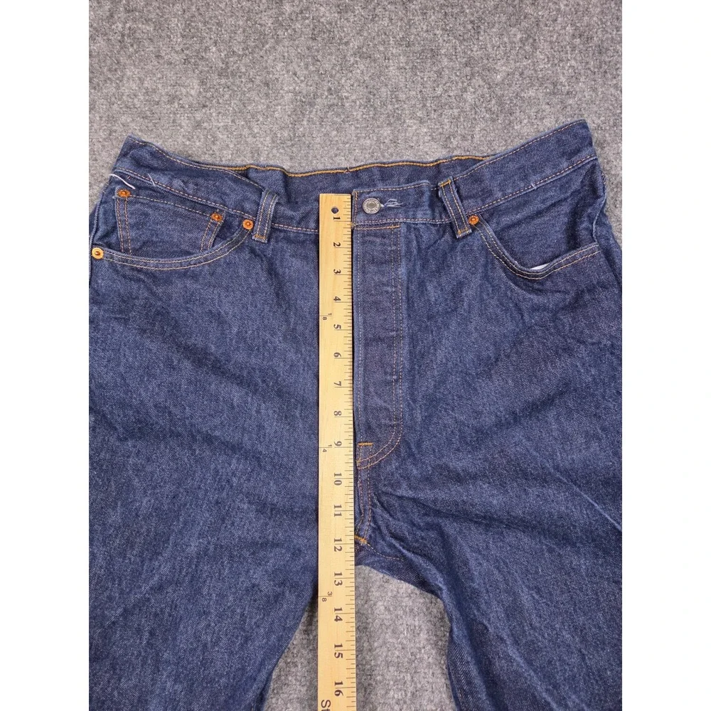 Levi's 501 Original Fit Jeans Mens 38x36 Blue Dark Wash Button Fly Denim 117-1